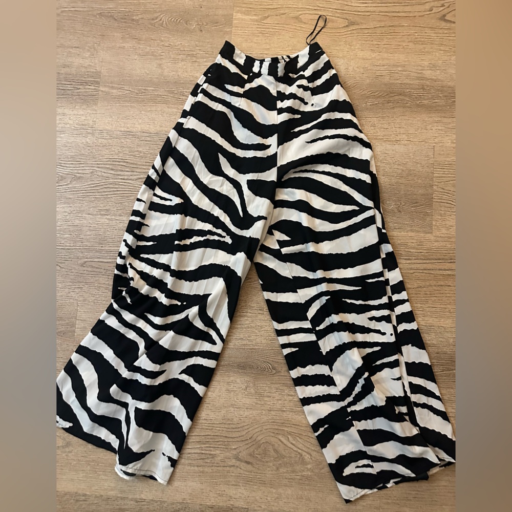 Indulge Black and White Striped Pants